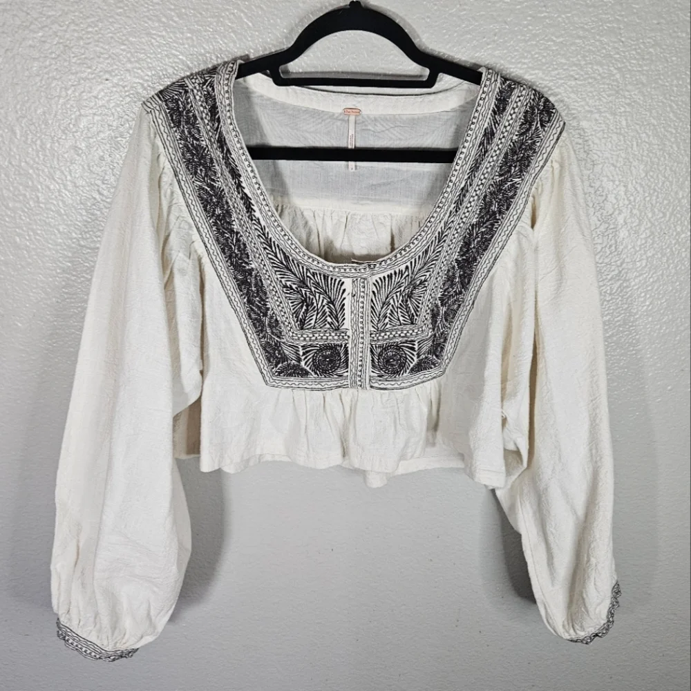 Free People Iggy Embroidered Crop Top Size S - Picture 5 of 15